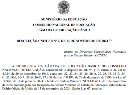 Resolução CNE/CEB nº 2, de 13 de novembro de 2024 | CEDOC ...